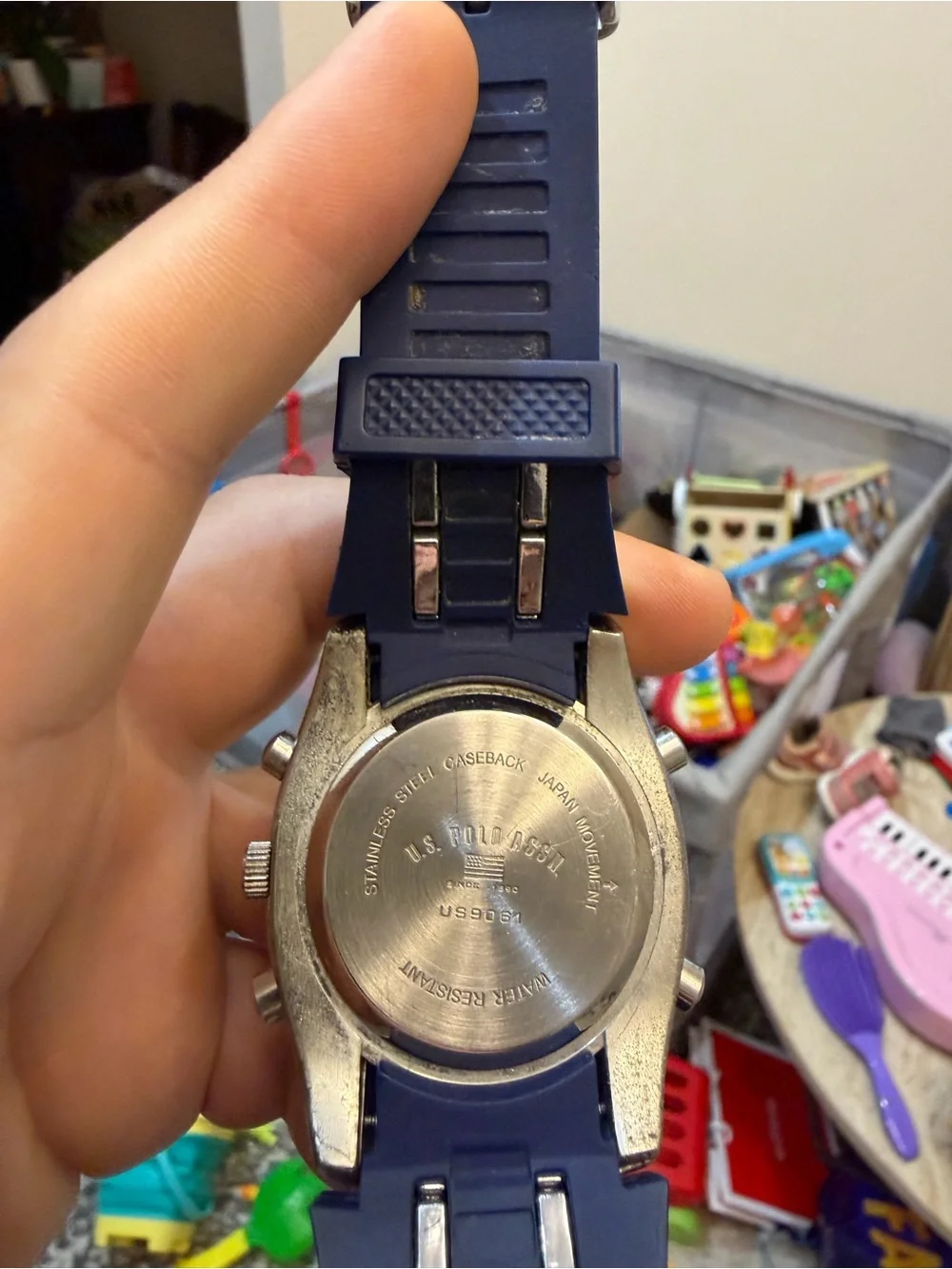 US Polo Assn Sport US9061 Mens Ana-Digi Blue Silicone